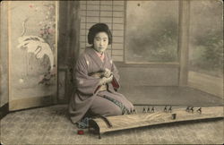 Traditional Woman with Musical Instrument Postcard