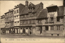 Place Victor Hugo and Old Houses Lisieux, France Postcard Postcard