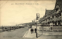Promenade de la Mer Deauville, France Postcard Postcard