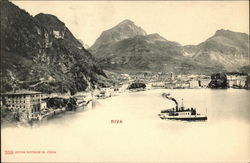 Steamboat Coming into Port Postcard