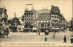 View of La Place Blanche, le Moulin Rouge et la Rue Lepic Postcard