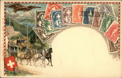 Swiss Stamps Postcard
