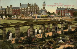 Clock Tower and Pagoda Gardens Postcard