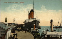 Liner at Landing Stage Liverpool, England Merseyside Postcard Postcard