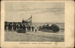 Landen von Ochsenwagen Postcard