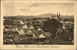 Canton Roofs with French Catholic Cathedral Postcard