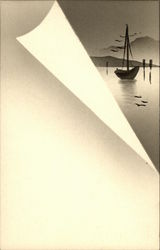 Japanese Ink Drawing Postcard