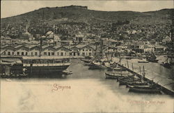Smyrne - Le Port et le Mont Pagus Smyrna, Turkey Greece, Turkey, Balkan States Postcard Postcard