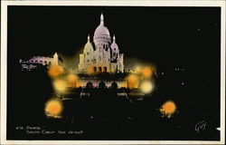 Sacre Couer at Night Postcard