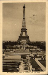 Trocadero Gardens and the Eiffel Tower Postcard