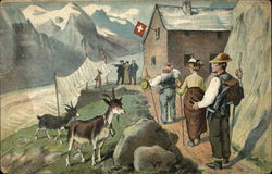 Walking on the Hillside Postcard