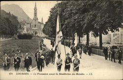 Procession before the "Benediction des Malades" Postcard