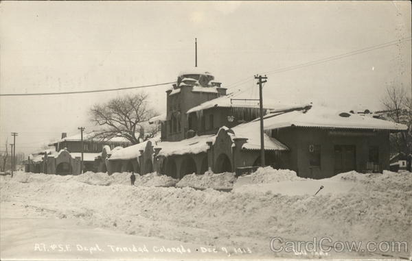 Snow Covered Depot - December 7, 1913 Trinidad Colorado