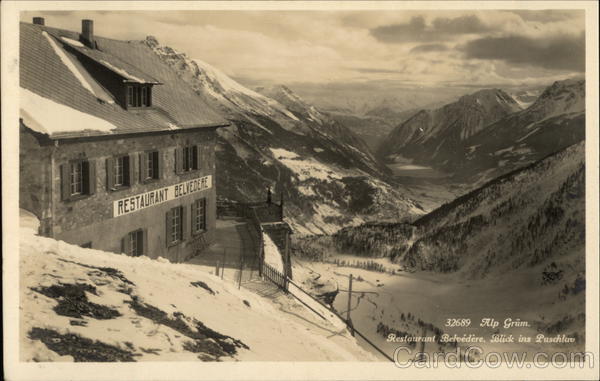 Alp Grüm, Belvedere restaurant overlooking the Val Poschiavo Switzerland