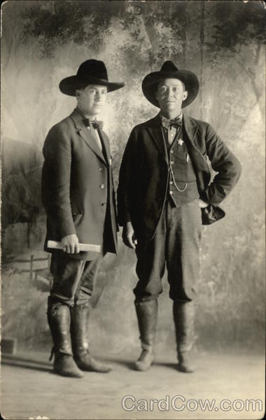 Two Men in Western Attire Cowboy Western