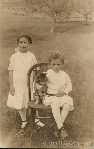 Children with their Cat