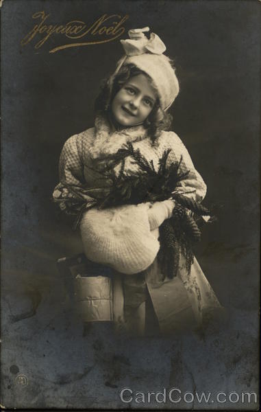 Child with Winter Clothes and Pine Wreath Children