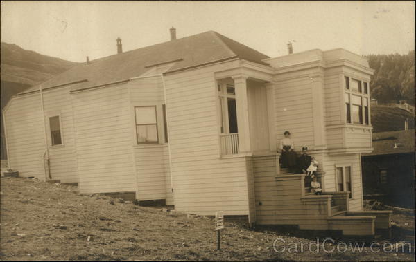 Family Posing on Porch of Home San Francisco California