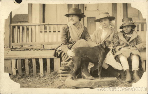 Portrait of Three Woman and Dog Binghamton New York
