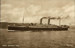 T. S. S. "Polonia" from the Baltic America Line Postcard