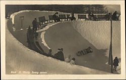 Sunny Corner of Bobsled Run St. Moritz, Switzerland Postcard Postcard Postcard