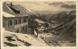 Alp Grüm, Belvedere restaurant overlooking the Val Poschiavo Alp Grüm, Belvedere restaurant overlooking the Val Poschiavo