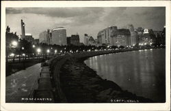 View of Rio de Janeiro at Night Postcard