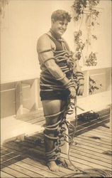 Escape Artist? Man Tied in Ropes Escape Artist? Man Tied in Ropes