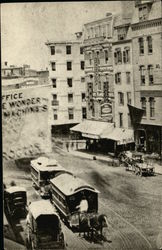 Bird's Eye View of Business District Postcard