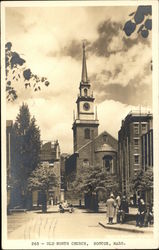Street View of Old North Church Postcard