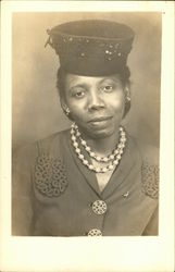 African American Woman in Hat Postcard