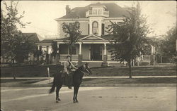 Woman Seated on Horse in Colonial America Postcard