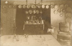 Dining Room with Plates Hanging on Wall Postcard