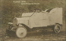Guerre 1914-Canon Krupp en marche Postcard