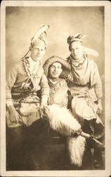 Three Men Dressed as Cowboy and Indians Three Men Dressed as Cowboy and Indians