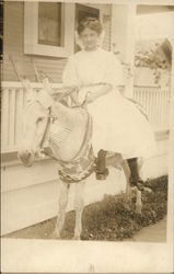 Woman on Donkey Postcard