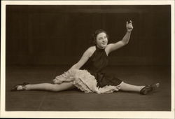 Female Dancer Performing a Split Women Postcard Postcard Postcard