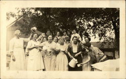 Gathering of Women on Farm Postcard