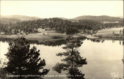 Evergreen Hill reflected in the Lake Postcard