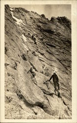 Home Stretch - Climb along the Rocks, Longs Peak Postcard