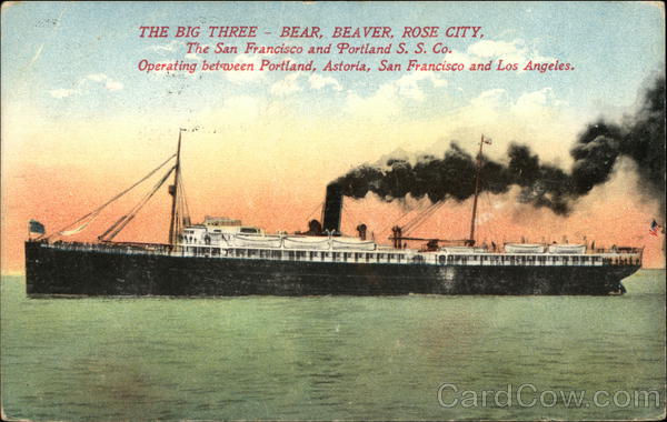 The San Francisco and Portland SS Co. Steamer Steamers