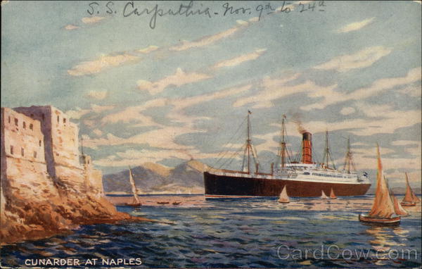 Cunarder at Naples Italy