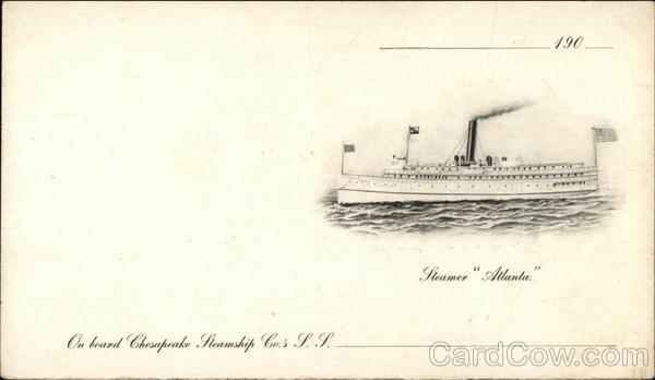 On Board Chesapeake Steamship Co.'s SS Atlanta Steamers