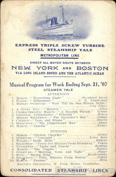 Express Triple Screw Turbine Steel Steamship Yale Steamers