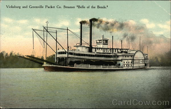 Vicksburg and Greenville Packet Co. Steamer Belle of the Bends
