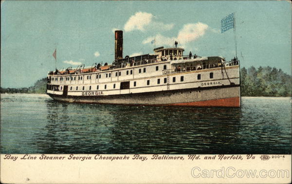 Bay Line Steamer Georgia in Chesapeake Bay Baltimore Maryland