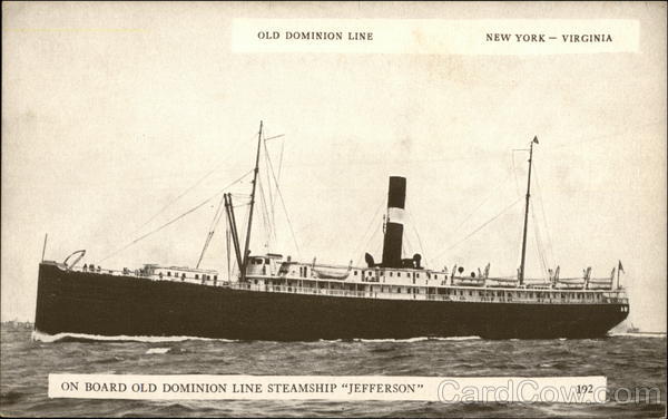 Old Dominion Line Steamship Jefferson Steamers