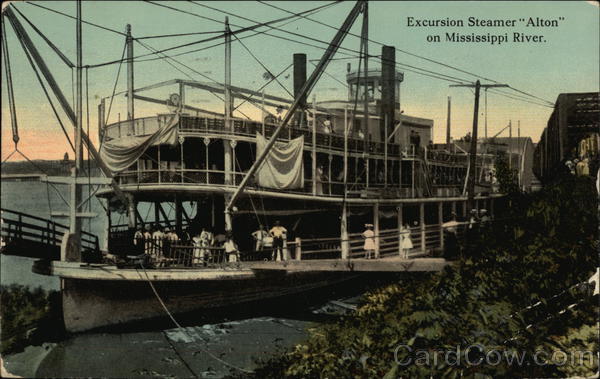 Excursion Steamer Alton on Mississippi River Steamers