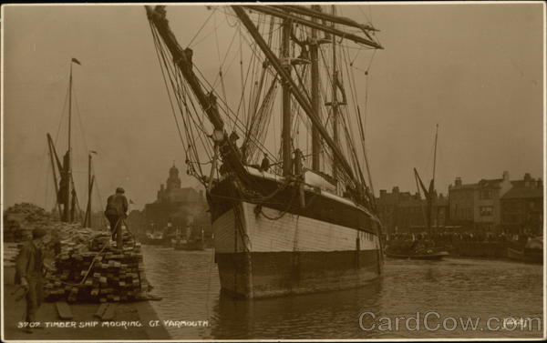 Timber Ship Mooring at Yarmouth England