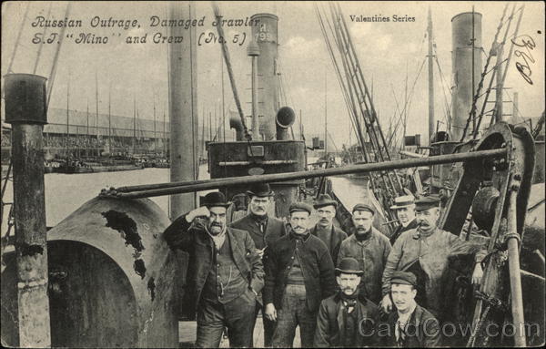 Russian Outrage, Damaged Trawler, S. J. Mino and Crew